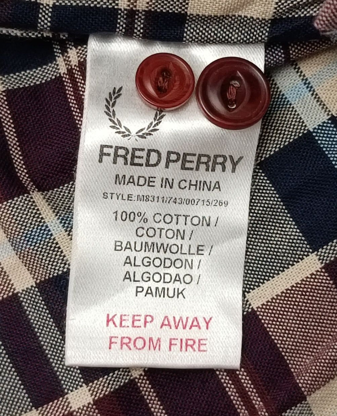 (S) Fred Perry Long Sleeve риза