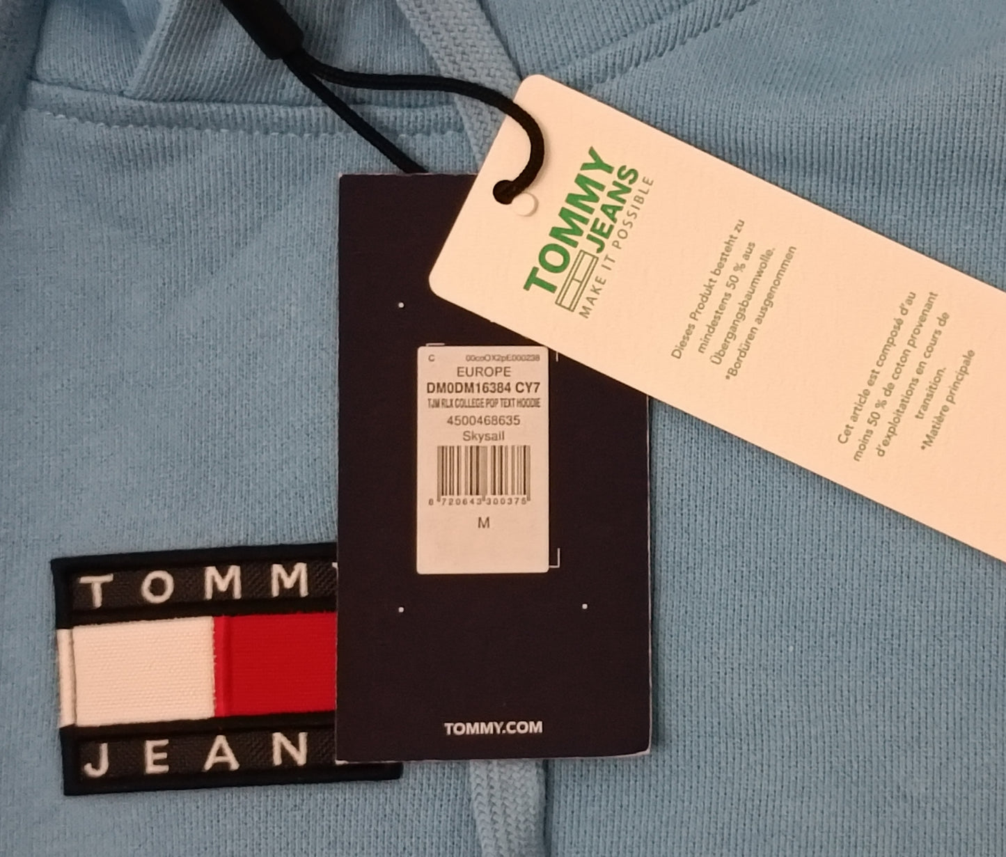 (M) Tommy Jeans Logo Hooded Sweatshirt горнище