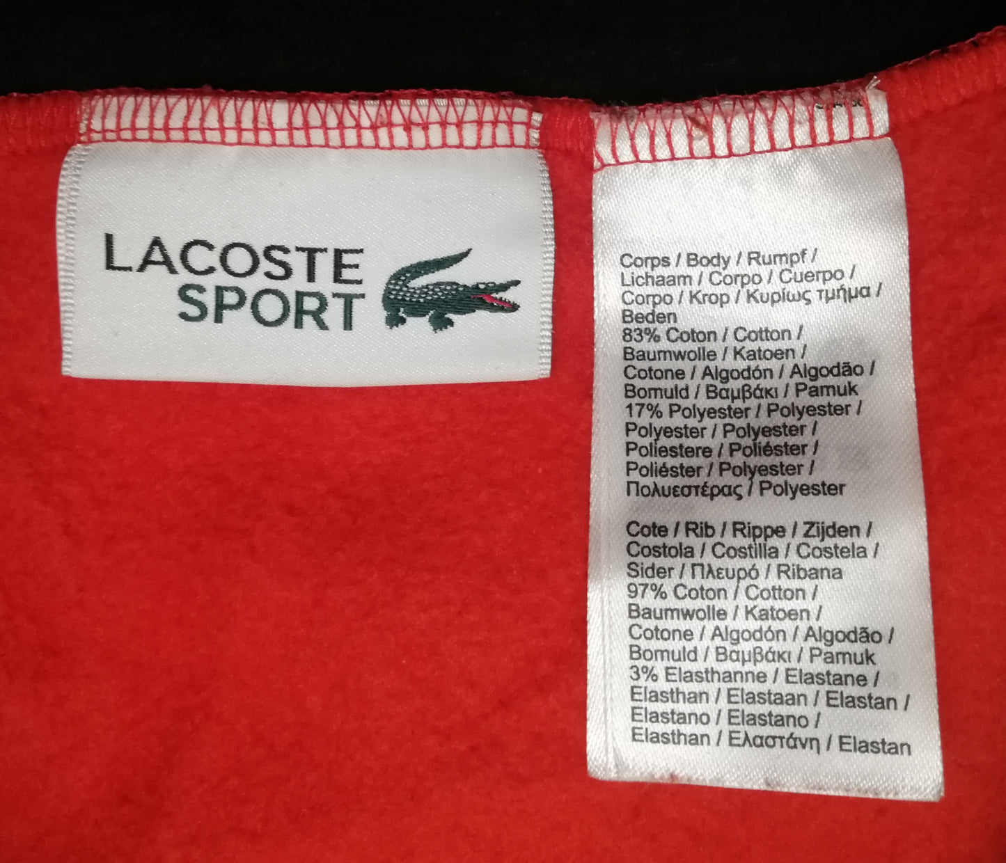 (XS) Lacoste Sport Two Tone Fleece Sweatshirt горнище