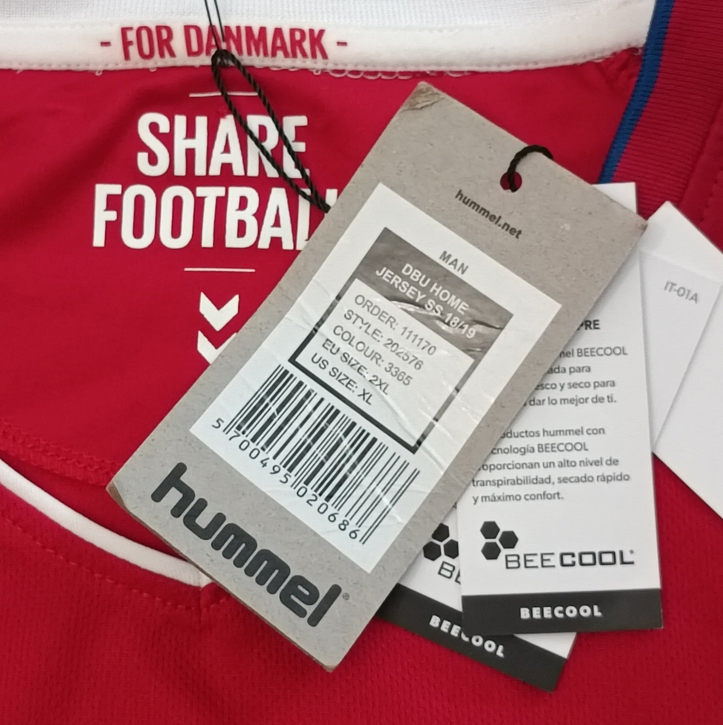 (XL) Hummel Denmark 2018/19 Jersey тениска