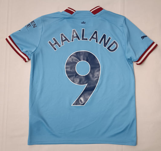 (ДЕТСКО) (Ръст 137-147см) Puma Manchester City #9 Haaland Home Jersey тениска