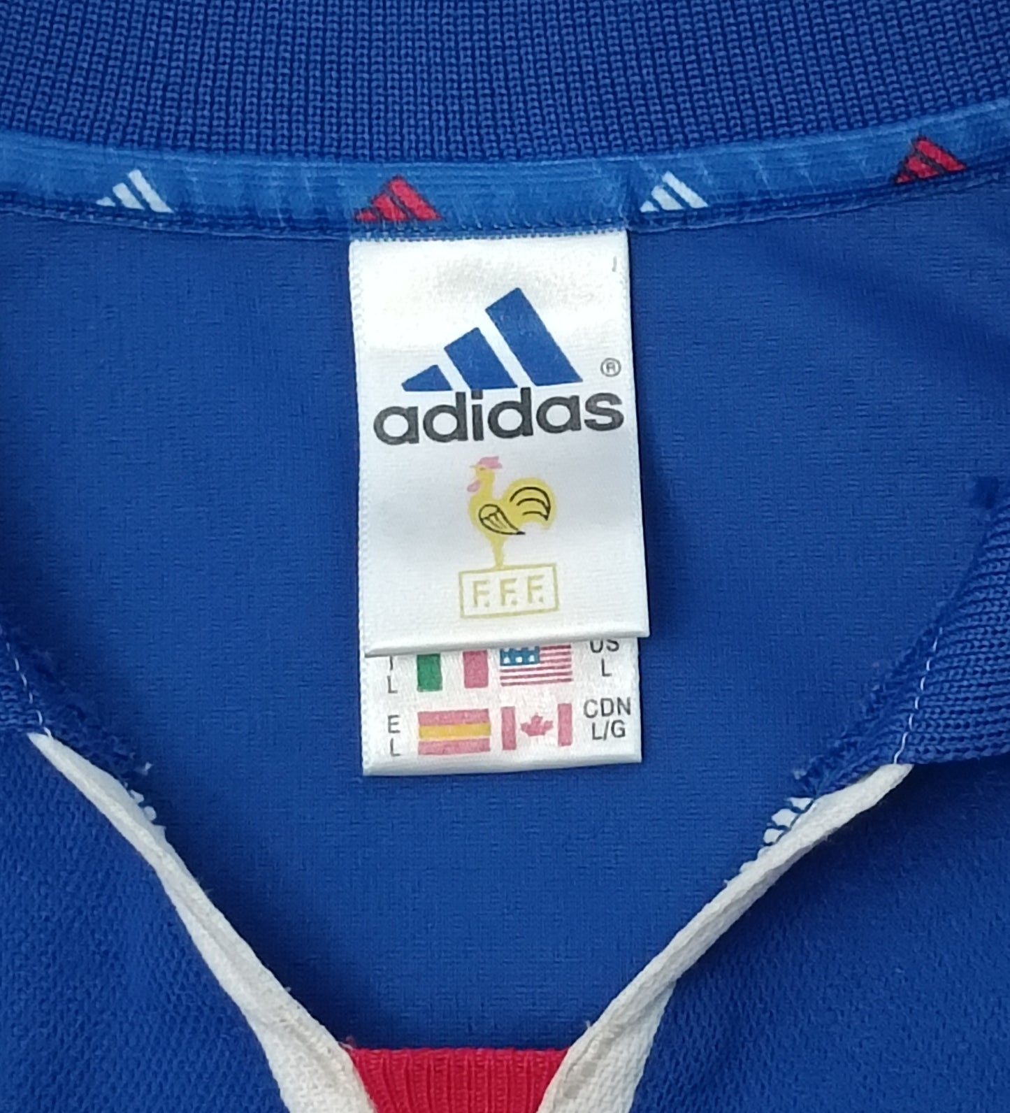 (L) Adidas FFF France 1999 Home Jersey тениска