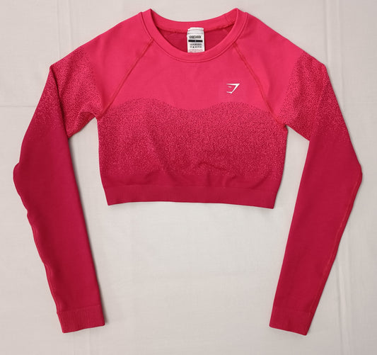 (ДАМСКО) (S) Gymshark Seamless Cropped Long Sleeve Top блуза