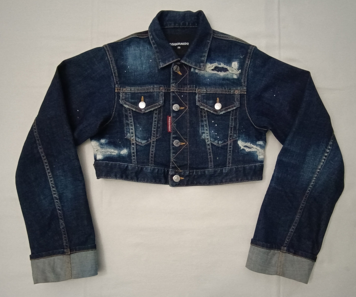 (ДАМСКО) (S) DSQUARED2 Cropped Denim Jacket дънково яке