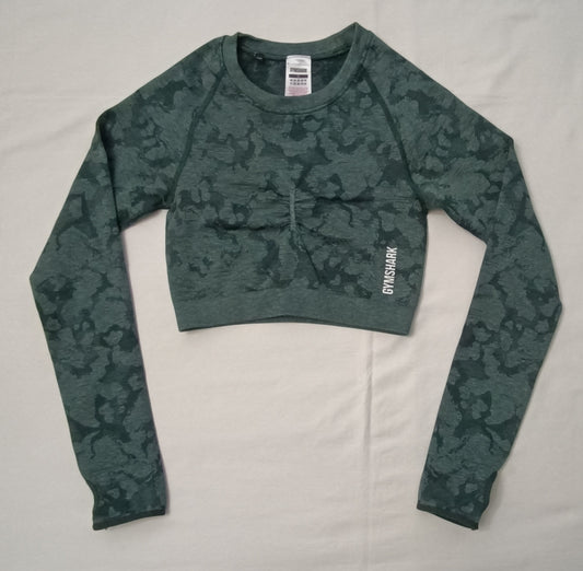 (ДАМСКО) (S) Gymshark Seamless Cropped Long Sleeve Top блуза