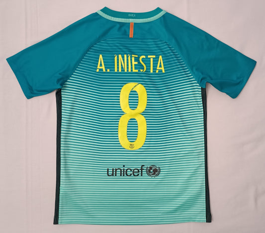 (ДЕТСКО) (Ръст 147-158см) Nike DRI-FIT FC Barcelona #8 Iniesta 3rd Jersey тениска