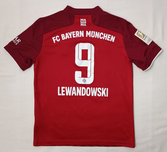 (ДЕТСКО) (Ръст 140-152см) Adidas Bayern Munchen #9 Lewandowski 2021/22 Home Jersey тениска