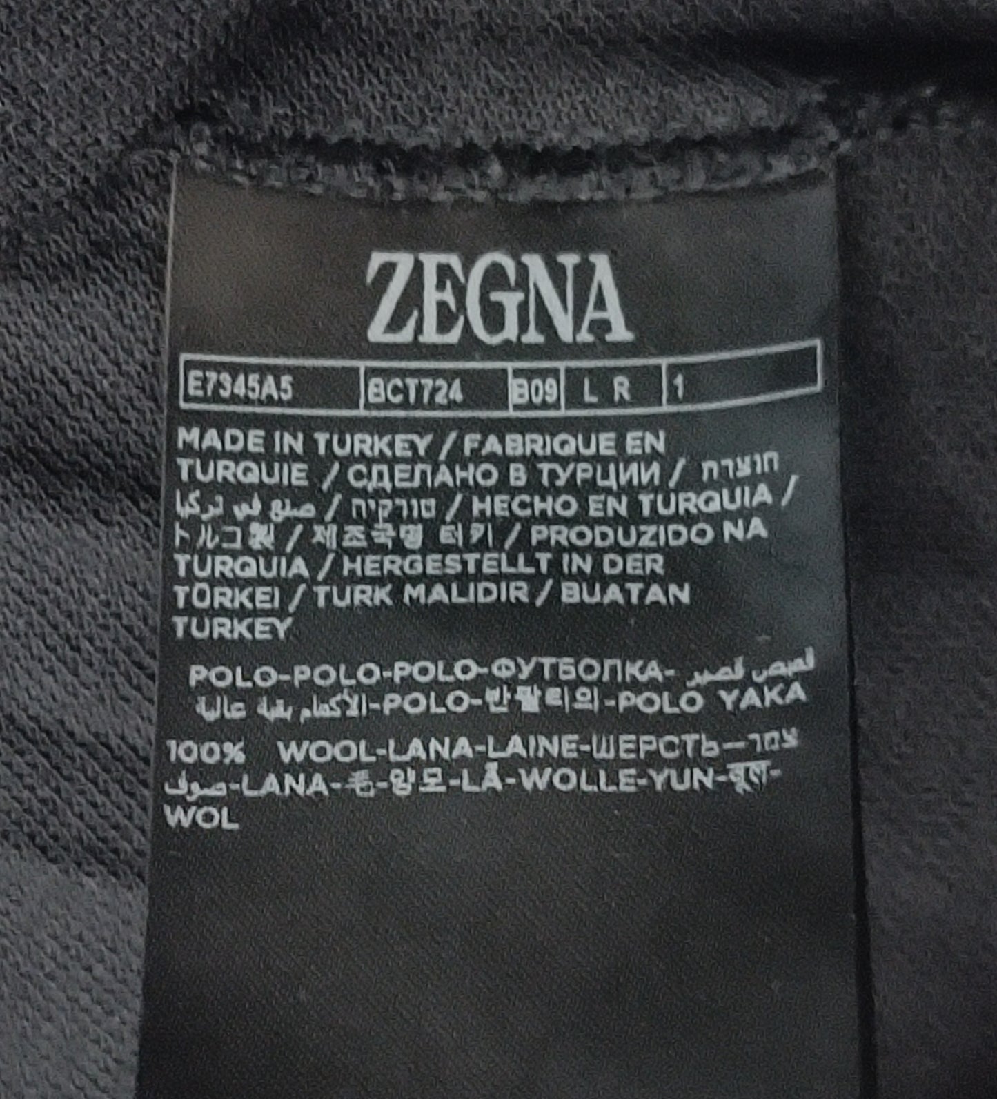 (L) Zegna High Performance Wool Polo Shirt тениска
