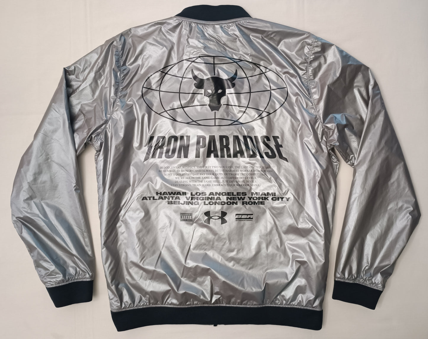 (S) Under Armour UA x The Rock Project Disrupt Bomber Jacket яке