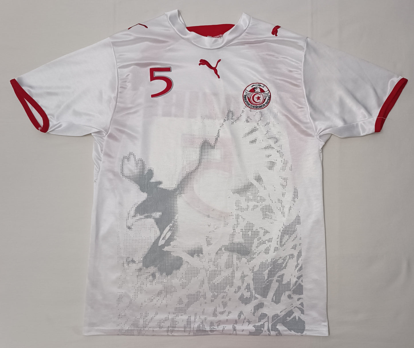 (XL) Puma Tunisia #5 Jaziri 2006 Jersey тениска