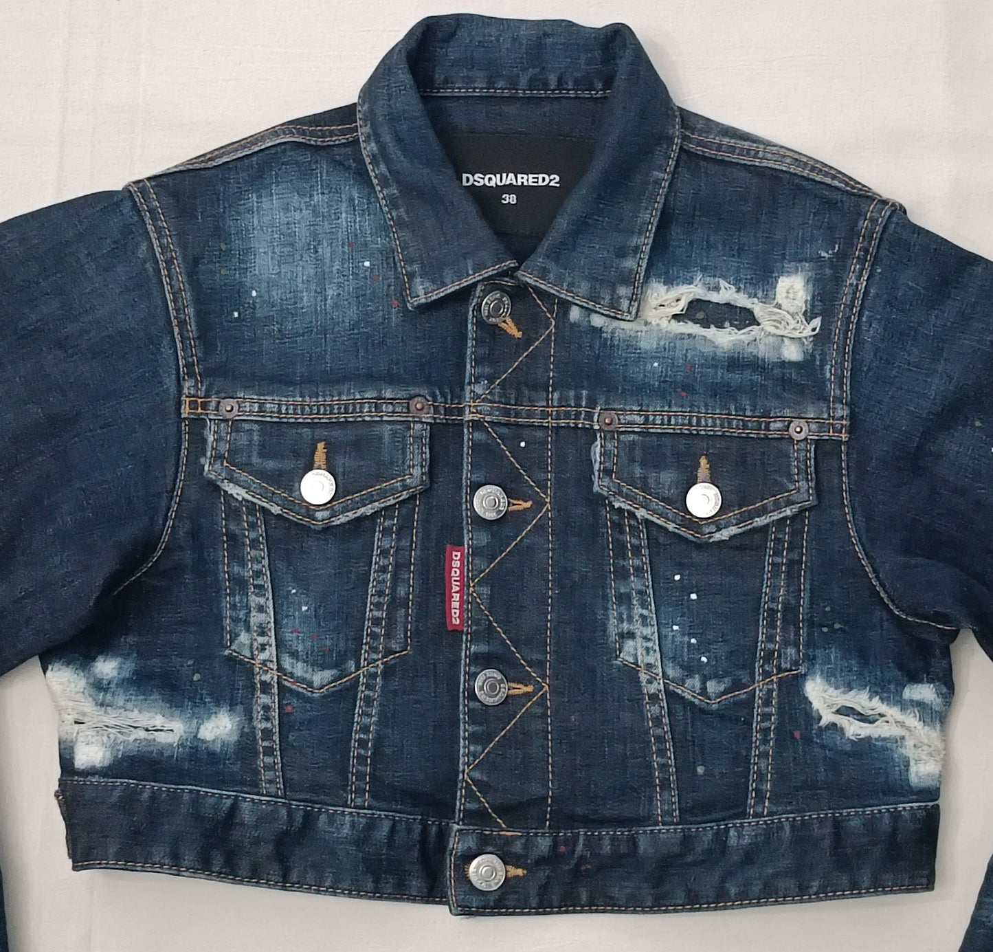 (ДАМСКО) (S) DSQUARED2 Cropped Denim Jacket дънково яке