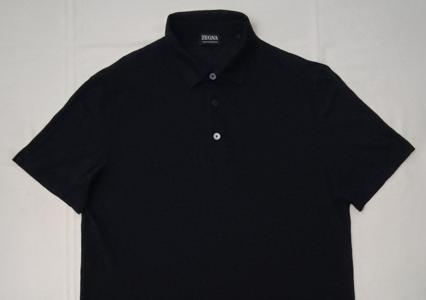 (L) Zegna High Performance Wool Polo Shirt тениска