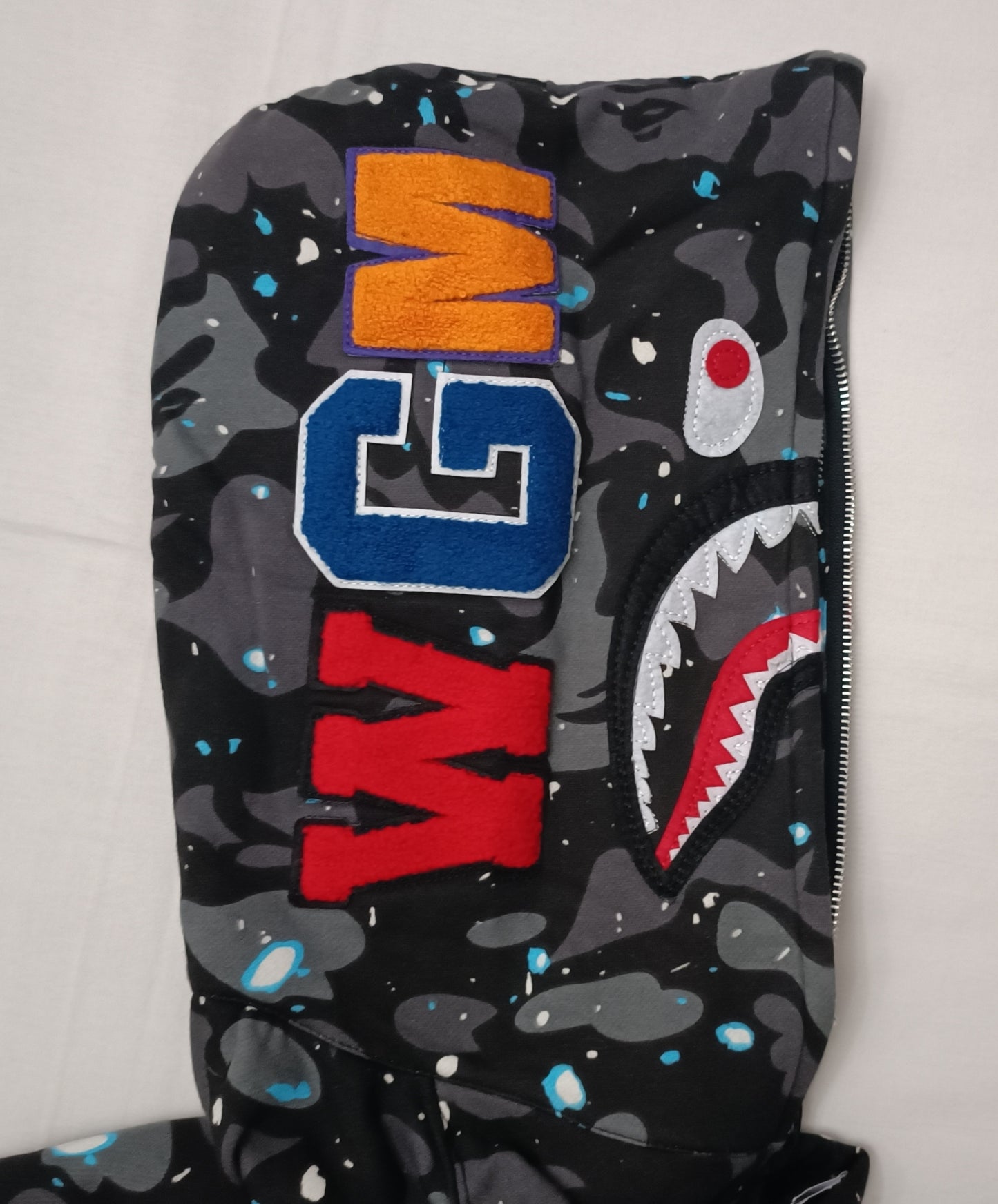 (M) A Bathing Ape Bape Space Camo Shark Full Zip Hoodie Sweatshirt горнище