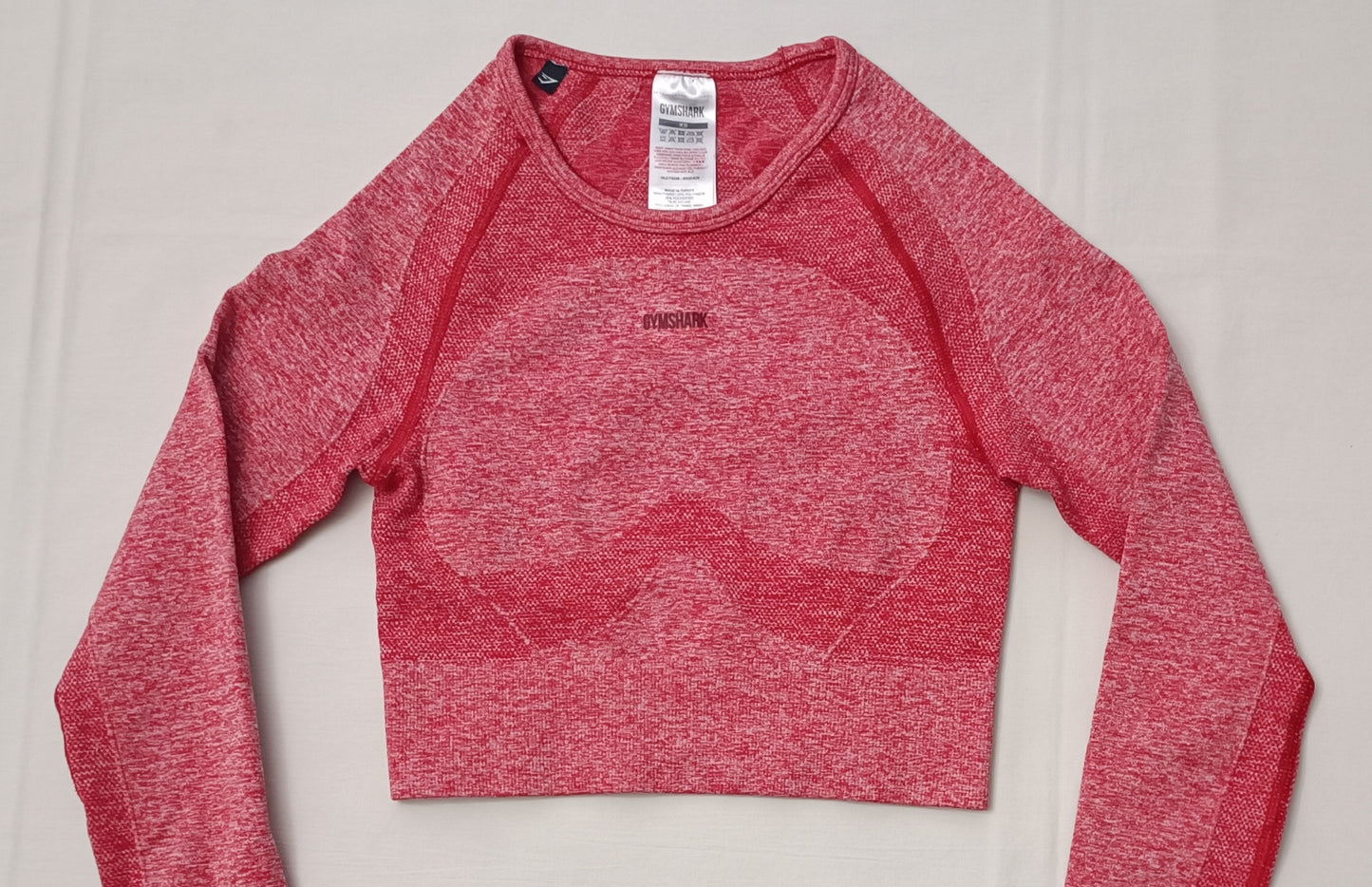 (ДАМСКО) (XS) Gymshark Seamless Cropped Long Sleeve Top блуза