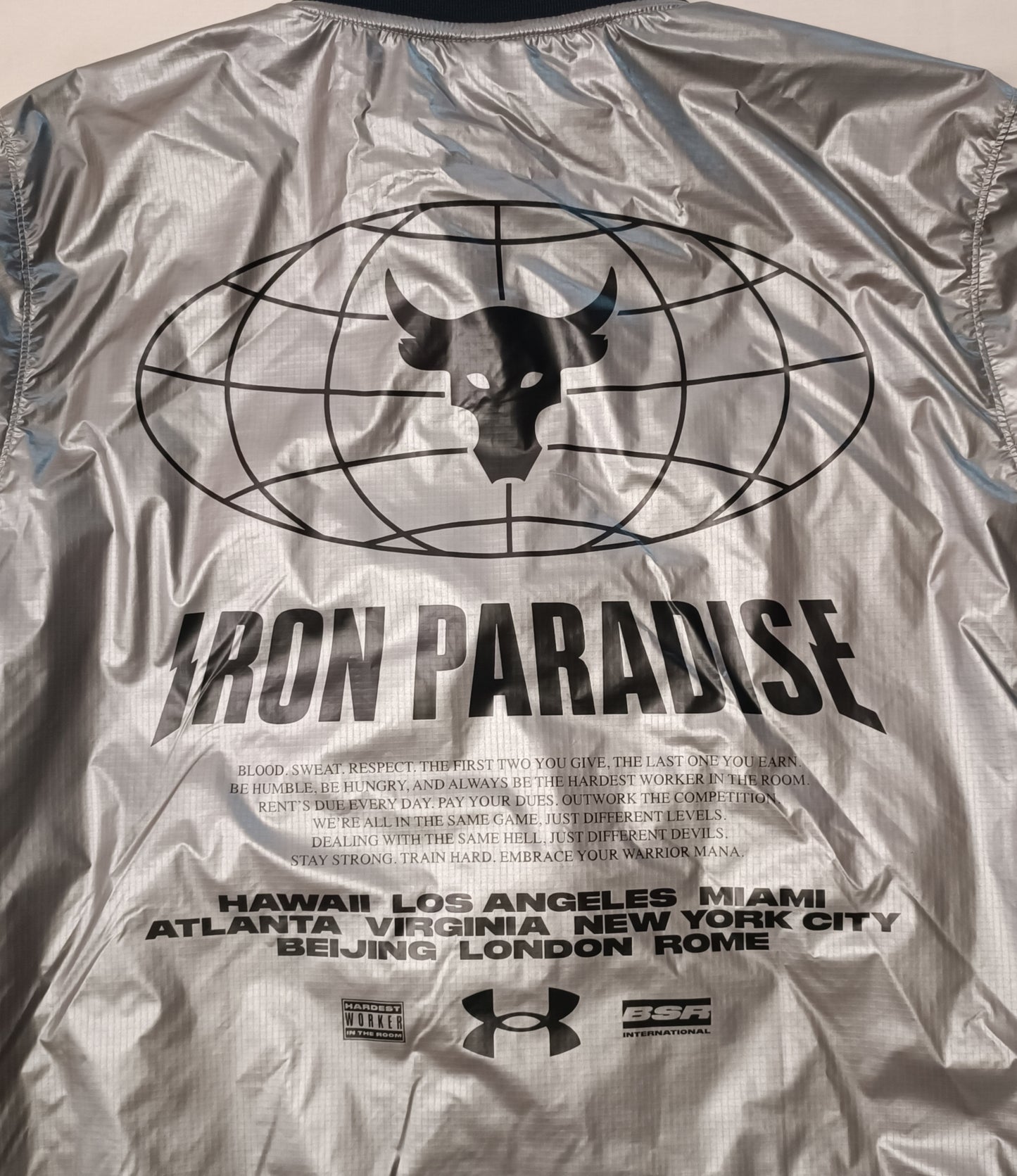 (S) Under Armour UA x The Rock Project Disrupt Bomber Jacket яке