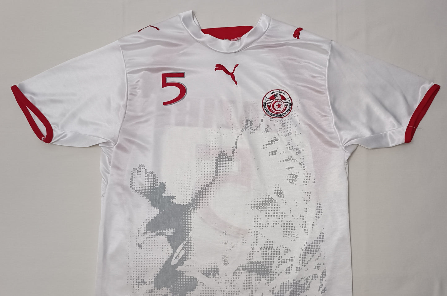 (XL) Puma Tunisia #5 Jaziri 2006 Jersey тениска