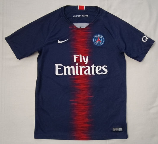 (ДЕТСКО) (Ръст 147-158см) Nike DRI-FIT PSG Paris Saint-Germain #7 Mbappe Home Jersey тениска