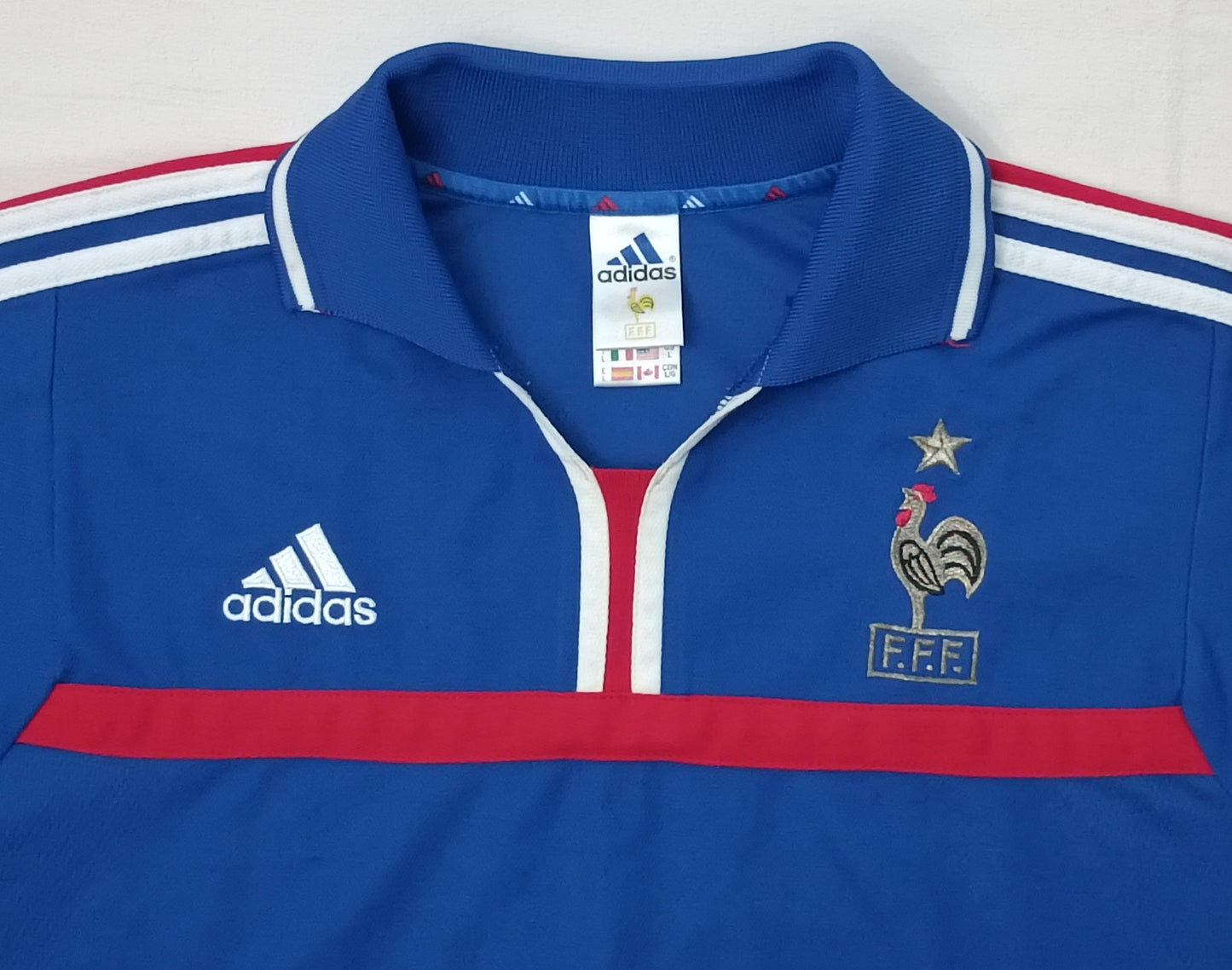 (L) Adidas FFF France 1999 Home Jersey тениска