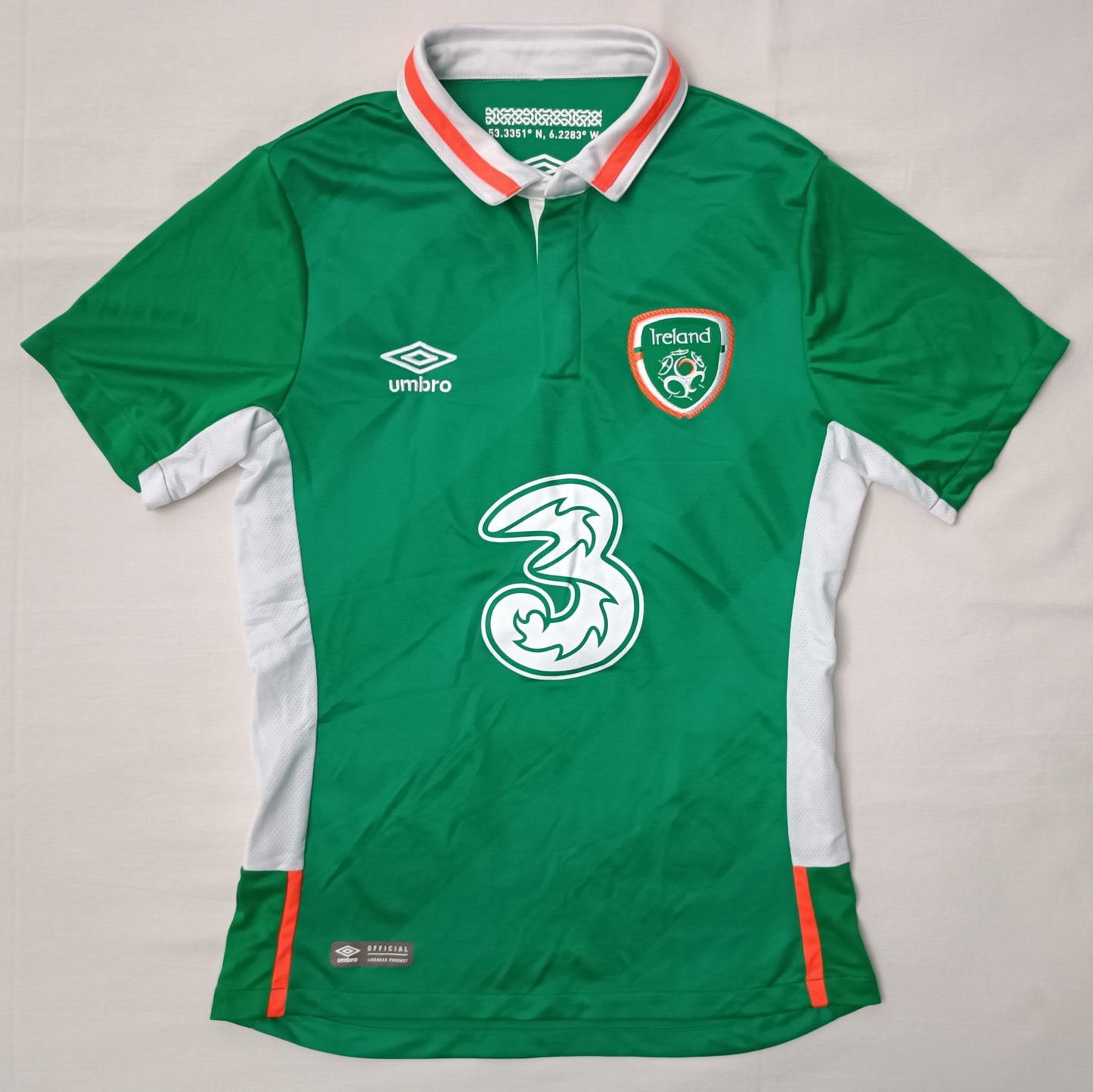 (ДЕТСКО) (Ръст 128-137см) Umbro Ireland 2016/17 Home Jersey тениска