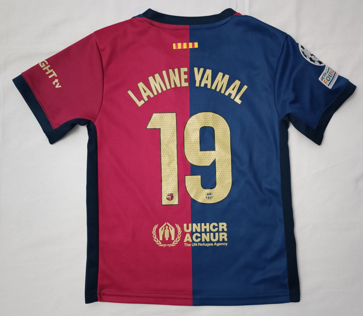(ДЕТСКО) (Ръст 147-158см) Nike DRI-FIT FC Barcelona #19 Lamine Yamal 2024/25 Home Jersey тениска