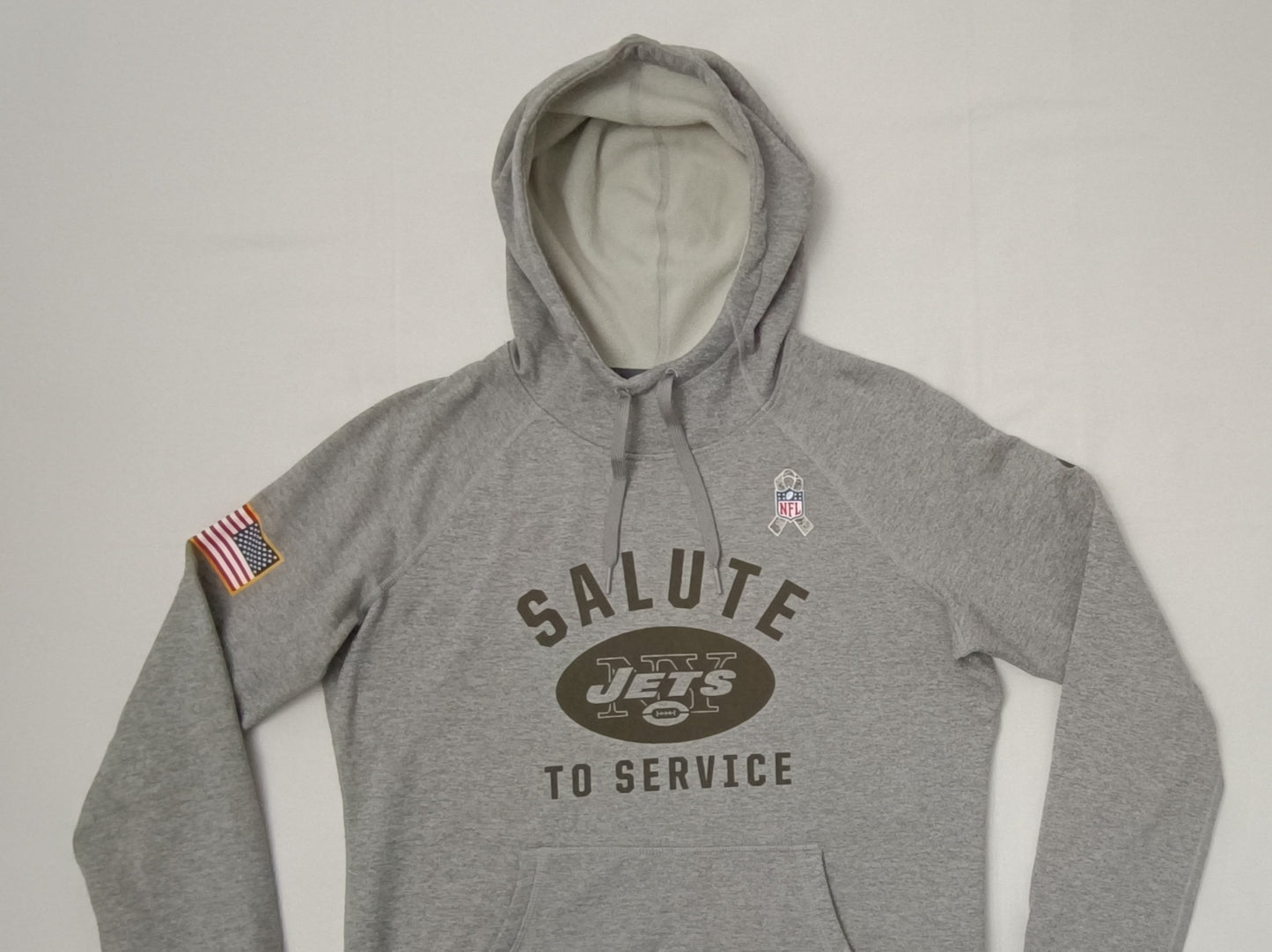 (ДАМСКО) (M) Nike Therma-FIT New York Jets Salute To Service Hoodie горнище