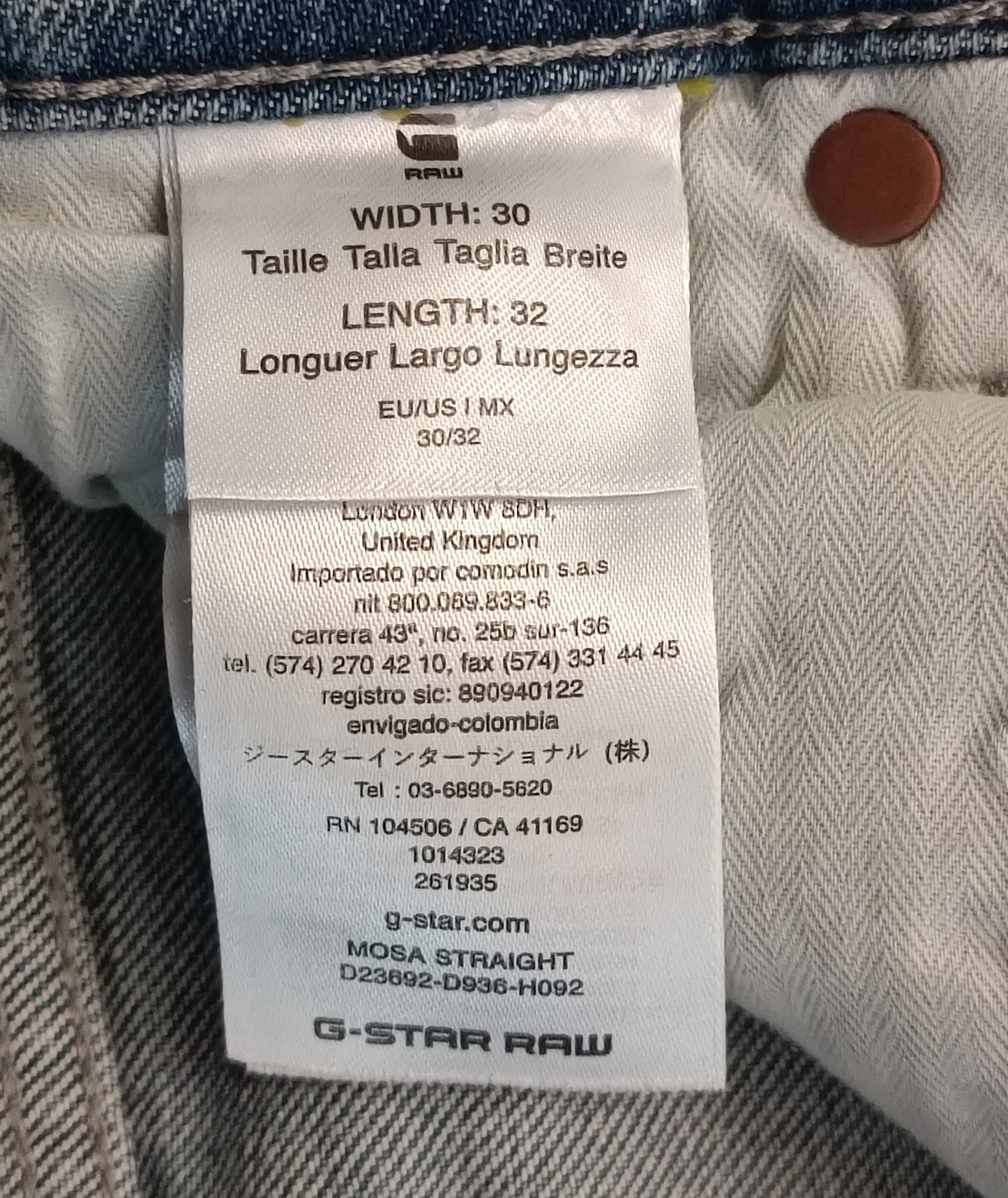 (30, S) G-STAR RAW Mosa Straight Jeans дънки