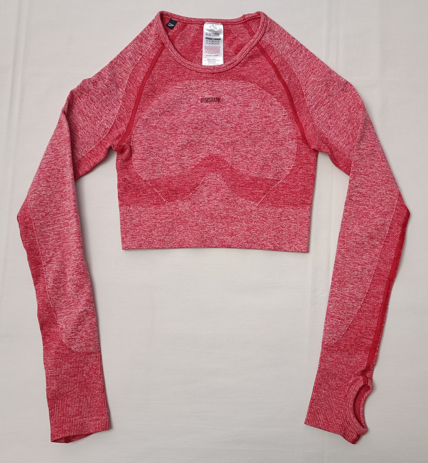 (ДАМСКО) (XS) Gymshark Seamless Cropped Long Sleeve Top блуза