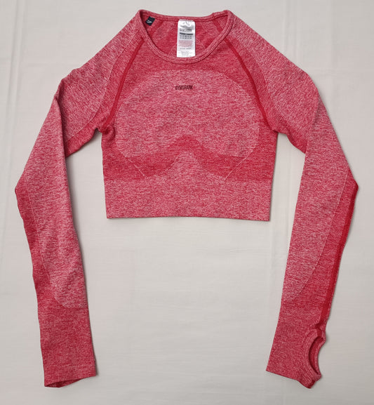(ДАМСКО) (XS) Gymshark Seamless Cropped Long Sleeve Top блуза