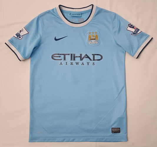 (ДЕТСКО) (Ръст 147-158см) Nike DRI-FIT Manchester City #16 kun Aguero Home Jersey тениска