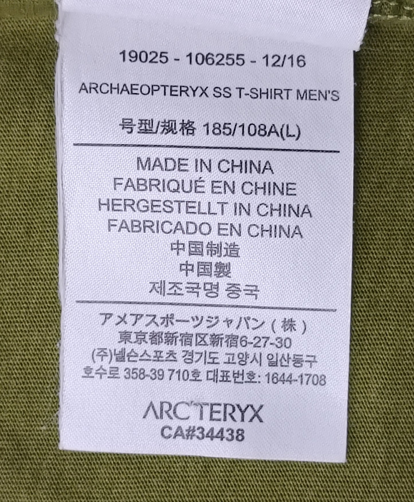 (L) Arc'teryx Archaeopteryx T-Shirt тениска