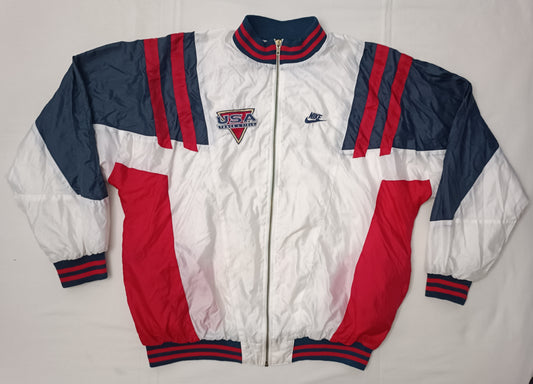 (L) Nike USA Official Track & Field 1992 Olympics Vintage Jacket яке
